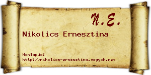 Nikolics Ernesztina névjegykártya